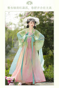 Olivegirl Embroidered Lotus Hanfu Dress Cute Tang Style Cross Dyed Elegant Lady Vintage Stage Costume Dance Hanfu Sets Cosplay
