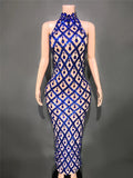 Festival Shiny Rhinestones Party Dress Birthday Luxury Costume Fancy Brilliant Dancer Wedding Impressive Evening Dress