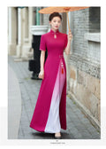 Autmn Winter New Vietnam Aodai Traditional Chinese Improved Qipao Women Embroidery Cheongsam Dress Banquet Evening Dress