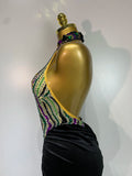 Sparkly Rhinestone Velvet Maxi Long Dress For Woman Sexy Backless Luxury Birthday Dress Evening Party Nightclub Stage Costume