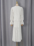 White High End Two Piece Set for Women V Neck Long Sleeve Slimming Top High Waist Asymmetrical Long Skirt Luxury Suit Female
