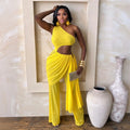 Summer See Through Mesh Jumpsuit Women One Shoulder Irregular Overlay Tassel Midnight Clubwear Party One Piece Jumpsuit