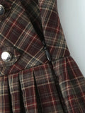 Edgy Street Style Plaid Mini Skirts for Women Low Waist Metal Ring Accent Pleated Hem for Vintage Music Festival