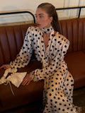 Polka Dot Polka Dot Skirt 2 Piece Set Women Elegant Scarf  Long Sleeve Shirts Suit 2026 Spring Lady Fashion Commute Outwear New