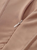 Sexy Solid Fishbone V-neck Dress Women Elegant Solid Sleeveless Pleated Slim Waist-cinching Mini Dresses 2026 Summer Party Gown