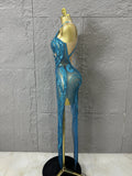 High-Slit Sparkly Sequins Diamonds Dress Birthday Dress Women Sexy Performance Costume Singer Stage Nightclub Outfit