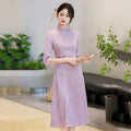 Red New Chinese Qipao Mid Sleeve Improved Retro Dress for Young Women Spring and Autumn Qipao Dress