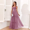 Sexy Prom Bridesmaid Dresses for Women Elegant Mesh Birthday Evening Party Dress Woman Maxi Sequin Summer Dress Vestidos