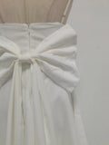 Sexy Hotsweet Mini Dress for Women Square Collar Sleeveless Slimming High Waist Spliced Bowknot Dresses Female New