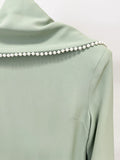 Evening Dresses Long Sleeves Slim Maxi 2026 Women Dinner Party Gowns With Ribbon Shawl Pearls Elegant Wedding Robes Lady