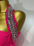Women Luxury Birthday Dress Sexy Backless Beading A Line Bandage Dress 2025 Knitted Celebrity Elegant Evening Club Party Outfit