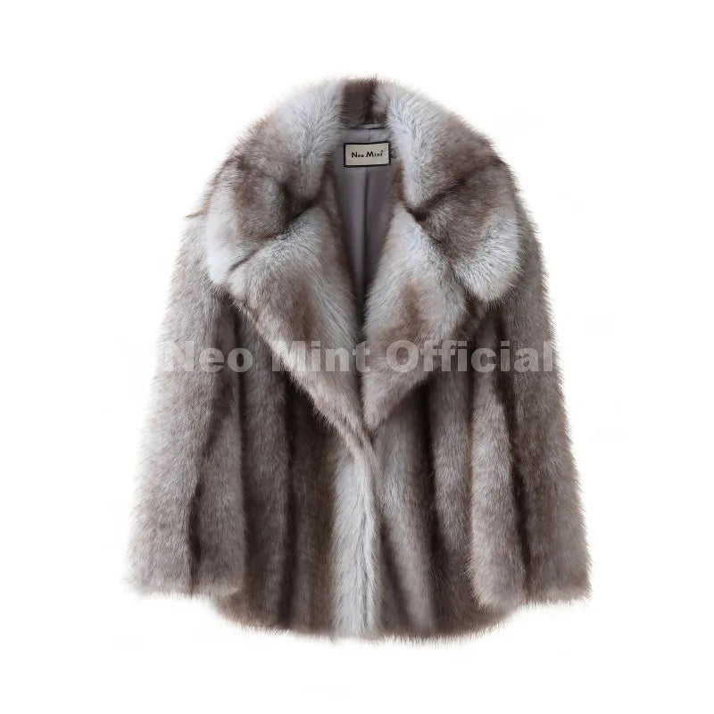 Luxury Fashion Women Yellow Striped Faux Fur Jacket Coat Chic Girls 2025 Winter Oversized Warm Outerwear Overcoat