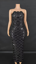 Hot Selling Dresses Women Elegant Night Gown Prom Evening Dress Party Shiny Diamond Crystal Dresses Women Lady Elegant
