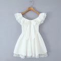 Solid Spliced Bowknot Slimming Mini Dresses For Women Slash Neck Sleeveless High Waist Temperamnet Dress Female New