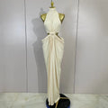 Elegant Wedding Guest Dress Luxury Birthday Evening Party Celebrity Women Sleeveless Sexy Cut Out Maxi Long Bodycon Dresses