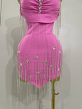 Sexy Backless Spaghetti Strap Black Sleeveless Bodycon Bandage Dress Women Elegant Prom Gown Club Evening Party Birthday Dresses