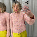 Women Crew Neck Knit Cardigan Single‑Breasted Metal Buttons Long Sleeve Cropped Sweater Coat Pockets Casual Knitwear Outerwear