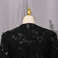 Solid Color Elegant Party Vestido Women'S Spliced Mesh Sequin Slim Long Sleeved Maxi Long Dress