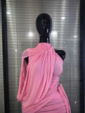 Winered Pink Women Sleeveless Sexy Draped Bodycon Mini Dress Spandex Celebrate Evening Cocktail Party Homecoming Outfit