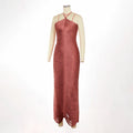 New Fashion Women Sexy Halter Off the Shoulder Tassel Bodycon Long Bandage Dress Celebrate Evening Party Nightclub Wear