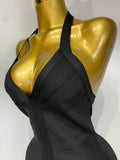 Women Sexy V Neck Backless Mini Bodycon Bandage Dress 2026 Elegant Evening Nightclub Evening Party Cocktail Prom Dress