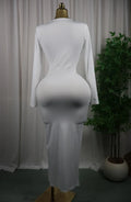 Women Long Sleeve Bowknot Deep V-neck Bodycon Midi Maxi Dress 2026 Birthday Holiday Party Trendy Long Dresses Vestidos