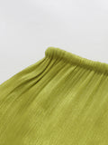 Solid Loose Spliced Folds Dress for Women Slash Neck Long Sleeve Luxury Irregular Dresses Female Summer Fashion New