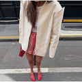 Solid Color Women's Two Piece Set Deconstructed Shoulder Design Coat Irregular Skirt Stylish Two Piece Set Fashionable Wear 2026