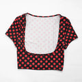 Sexy Fashion 3 Piece Set Woman Polka Dot Print Halter Bra Tops+Low-Neck Mini Sleeve Tees+Skinny Crop Pants Outfits