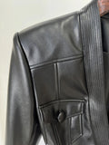 2026 Latest Design Slim Pu Leather Jacket Black Quality Blazer Belt Women Fashion Jackets Coat