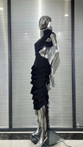 Design Hollow Ribbon Backless Sleeveless Bandage Dress Fashion Party Vacation Stage Performance Gown Dresses Woman Elegant Party