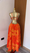 Women Floral Printed Strap Backless Bra Front Big Swing Maxi Long Dress 2025 Vintage Sexy Club Party Evening Dresses