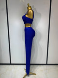 Women Sexy Bandage Crop Top Pant Set Evening Party Club Luxury Birthday High Street Fashion Elegant Luxury Birthday Outfit