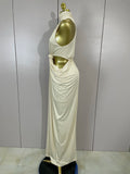 Elegant Wedding Guest Dress Luxury Birthday Evening Party Celebrity Women Sleeveless Sexy Cut Out Maxi Long Bodycon Dresses