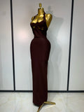 Women Halter Neck Sexy Cut Out Backless Bandage Long Dress Celebrity Elegant Evening Party Luxury Birthday Nightclub Dress