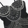 Women's Pearl Beading Rhinestone Sequin Dress Sexy Party Club Night Formal Evening Dress Hot Drilling Birthday Outfits