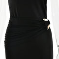 Brown One Shoulder Backless Long Dress Sexy Women's Draped Casual Maxi Dresses Summer Evening Party Wedding Guest Cocktail Black