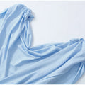 Sexy Blue Hollow-out Pleated Mini Dress Women Deep V-neck Sleeveless Backless Bodycon Vestidos 2026 New Lady Vacation Party Gown