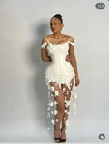 2026 New Prom Bandage Dresses Sexy Tube Top Sleeveless Backless Hanging Floral Bodycon Homecoming Evening Cocktail Party Gowns