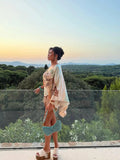 Women‘s Multi Leopard Print Dress Cover Up Boho V Neck Wide Sleeve Loose Tunic 2026 Summer Beach Vacation Daily Casual Outfit