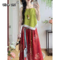 Olive Girl Romantic Hanfu Dress for Ren Faire 2026 Fairycore Photoshoot Everyday Wear S-L XS-3XL Plus Size Romantic Cottagecore Garden Party Editorial Not Costume Hanfu Chinese Dress Traditional Chinese Clothing Chinese Heritage Fashion Women