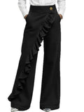 American Style Loose Irregular Splicing High Waisted A-line Wide Leg Jeans For Women Autumn