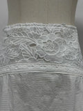 Beach Holiday Skirt Suit for Women Folds Tube Top High Waist Spliced Lace Long Skirt White Two Piece Set Female New