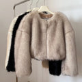 Chic Street Blogger Fashion Girls Winter Trendy Faux Raccoon Fox Fur Coat Jacket Women Thick Warm Cropped Fluffy Overcoats