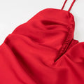 Solid Slimming Spliced Folds Dresses for Women V Neck Sleeveless High Waist Minimlist Suspender Dress Female