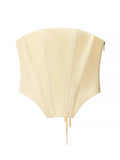 Two Piece Set for Women Strapless Spliced Fish Bone Vest with Lapel Long Sleeve Short Coat Hot Girl Suit Female New
