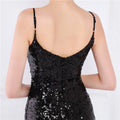 Women Spaghetti Strap Party Maxi Dress Sexy V Neck Evening Green Sequin Dress Elegant Long Prom Dress Vestido Longo