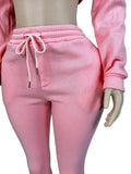 Casual Simple Women 2 Piece Set Pocket Hooded Zip Crop Jacket+Pants Sporty Matching Streetwear Skinny Basic Outfits
