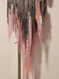 Singer Stage Nightclub Outfit Sexy Chic Gray Pink Glittering Beaded Fringed Halter Dress Performance Costume Dance Party