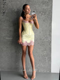 Sexy Women Black Lace Sleeveless 2 Piece Set Elegant High Neck Halter Cutout High Waist Sheer Midi Skirt Sets 2026 Club Outfits